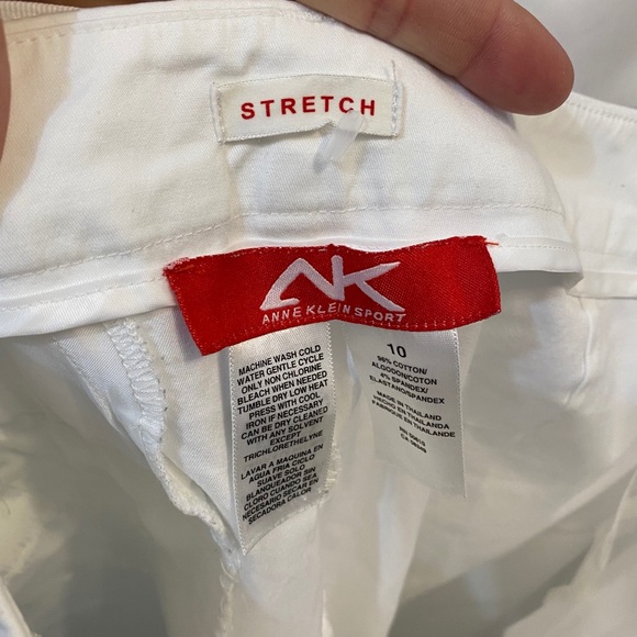 Anne Klein Ankle Pant Polka Dot Belt Stretch - Picture 4 of 5